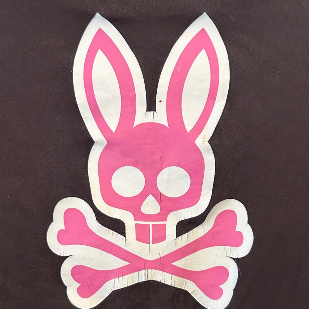 Black Kids Tee with Pink & Mint Bunny Skull Graphic - Picture 5 of 6
